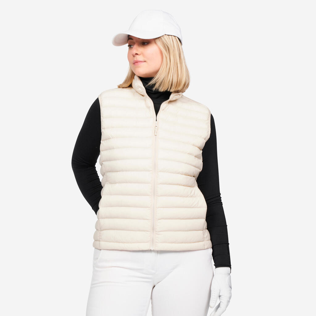 Women's Golf Sleeveless Down Jacket - MW500 Brown